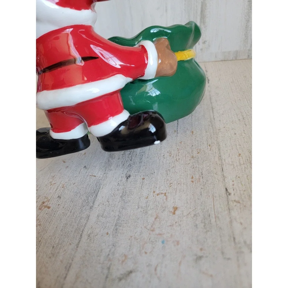 Disney Santa Claus gift bag candy dish Xmas ceramic home‎ decor present toy